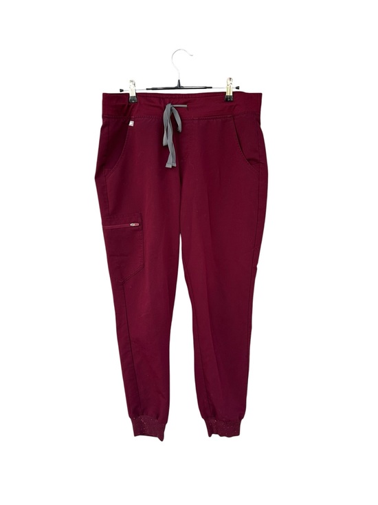 Figs Pants - FIGS Woman’s Zamora Scrub Jogger Pant - PO #1777 Burgundy - Size Medium